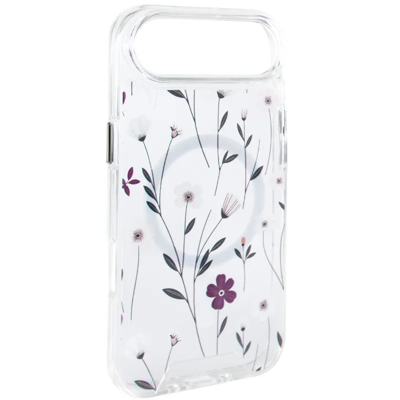 TPU+PC чохол Clear Garden with MagSafe для Apple iPhone 17 Air (6.5") – Cherry Petal. Фото 2 з 6