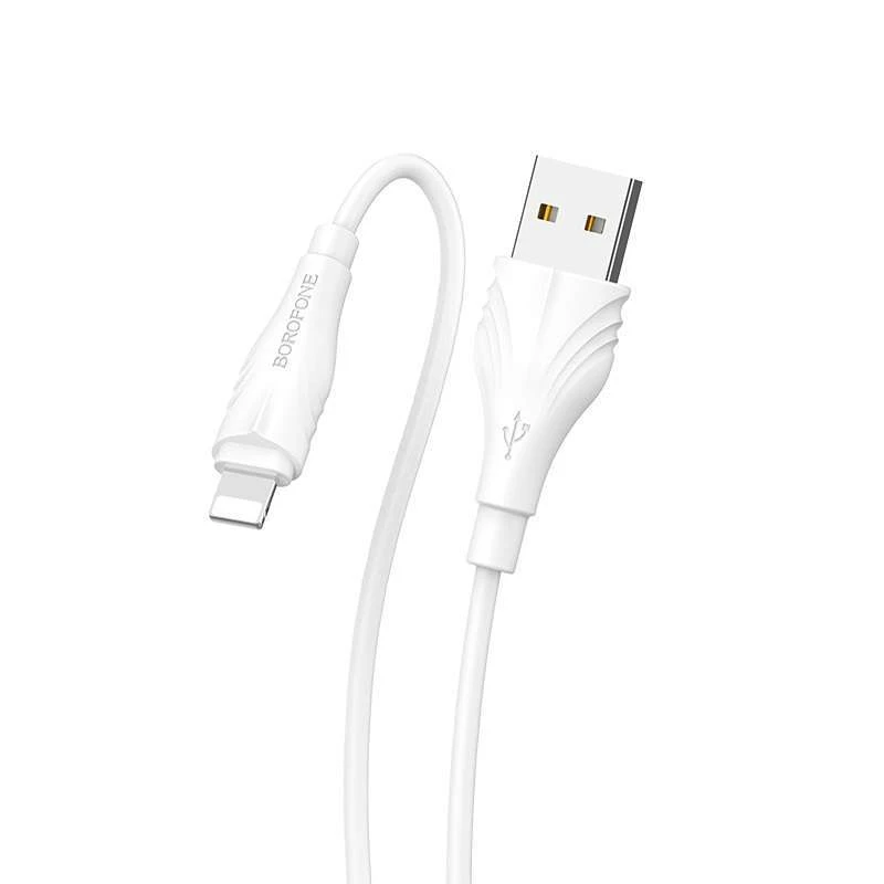 

Дата кабель Borofone BX18 Optimal USB to Lightning (2m) (Белый), Білий