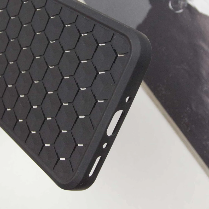 Силиконовый чехол сотами для Samsung Galaxy A25 5G – Черный / Black. Фото 3 из 9