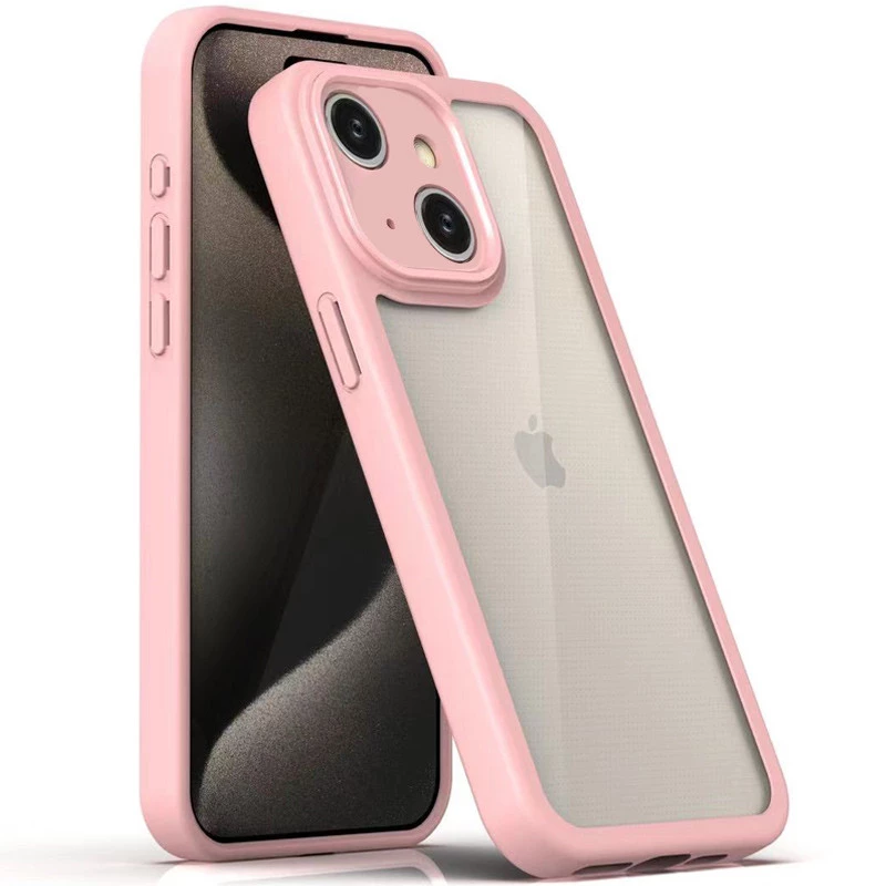 

Прозорий силіконовий чохол з кольоровою на окантовкою на Apple iPhone 13 (6.1") (Pink)