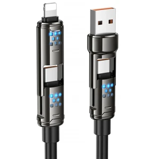 Дата кабель Hoco U143 Joy 4in1 USB to Lightning/Type-C to Type-C 240W (1.2m) фото 1 з 1