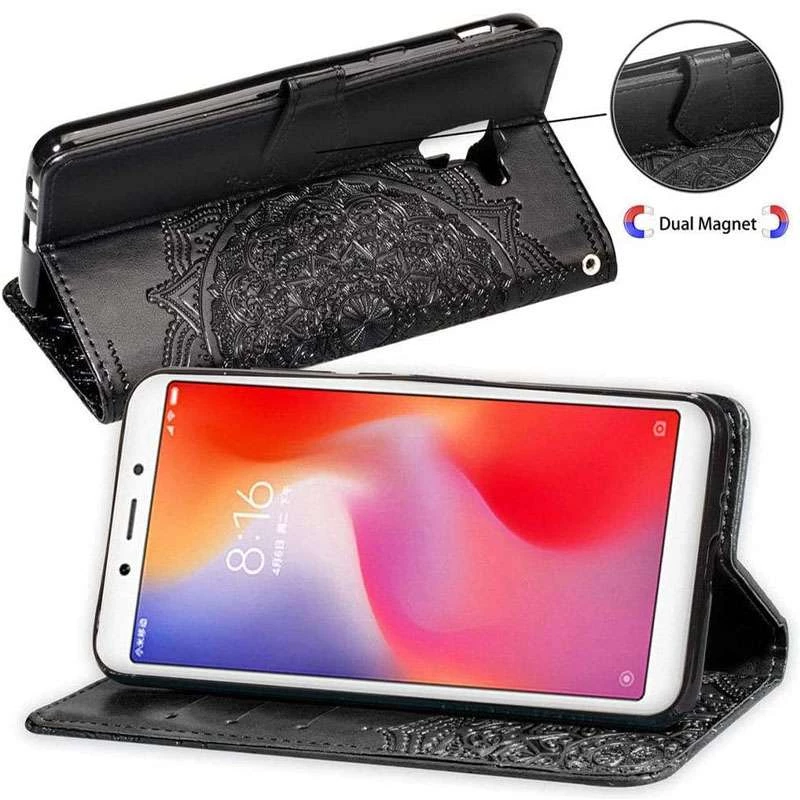 Шкіряний чохол-книжка Art Case з візитницею для Samsung J600F Galaxy J6 (2018) – Чорний. Фото 3 з 6