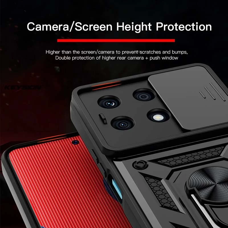 Ударопрочный чехол Serge Ring с защитой камеры для Xiaomi 14 Pro – Черный. Фото 9 из 13