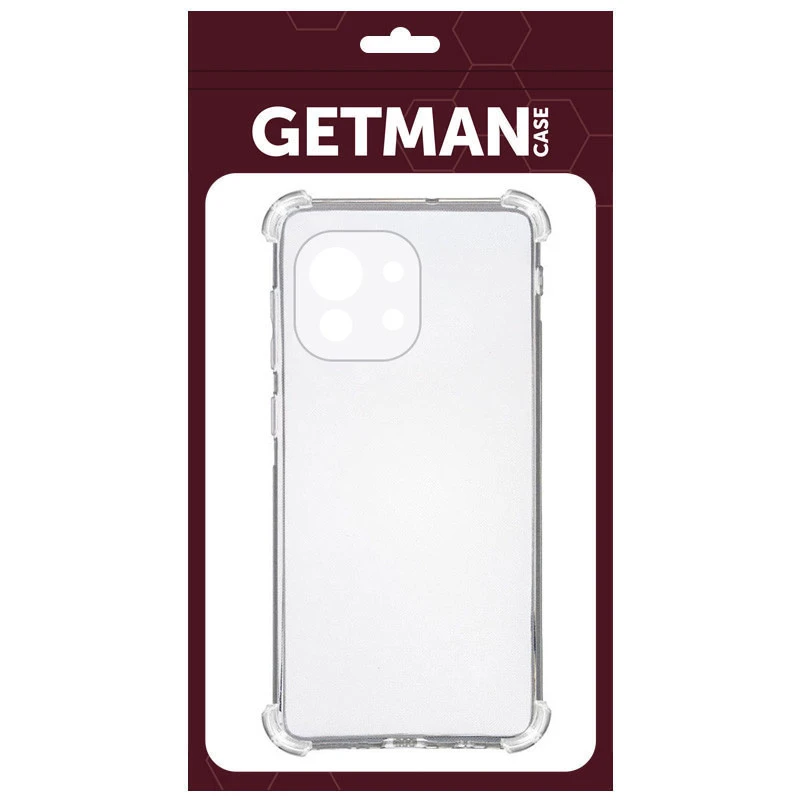 Ультратонкий силиконовый чехол GETMAN с крытыми бортами та камерою на Xiaomi 17 – Бесцветный (прозрачный). Фото 4 из 5