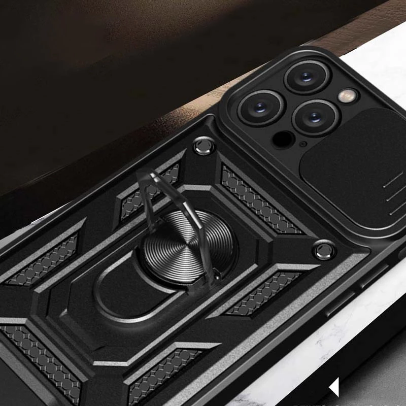 Ударопрочный чехол Serge Ring с защитой камеры для Apple iPhone 13 Pro Max (6.7") – Черный. Фото 5 из 8