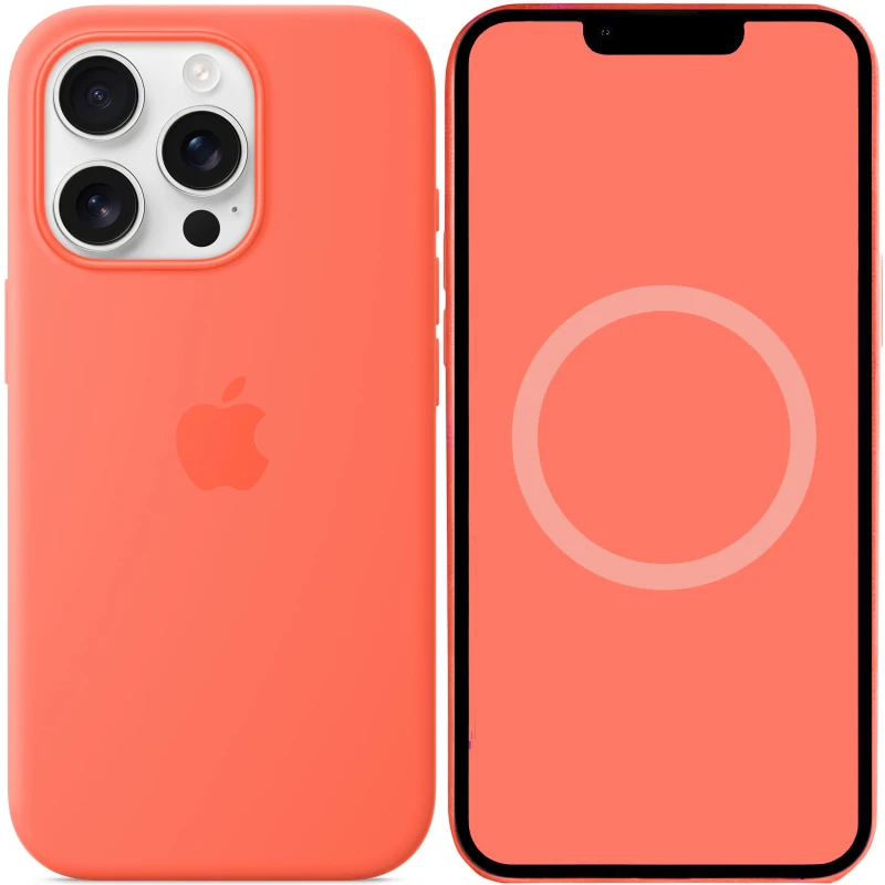 Силиконовый чехол ААА with Magsafe connection для Apple iPhone 16 Pro – Tangerine. Фото 3 из 4