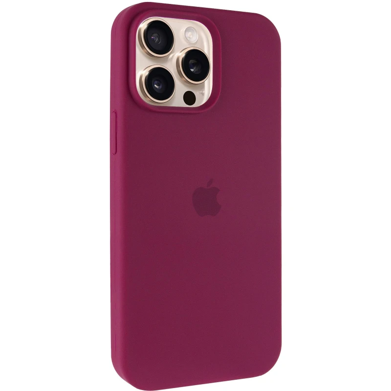 Чехол Silicone Case с закрытым низом для Apple iPhone 15 Pro (6.1") – Бордовый / Maroon. Фото 2 из 10