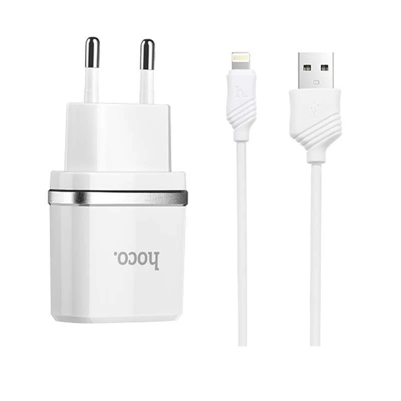 

МЗП Hoco C11 Charger + Cable (Lightning) 1.0A 1USB