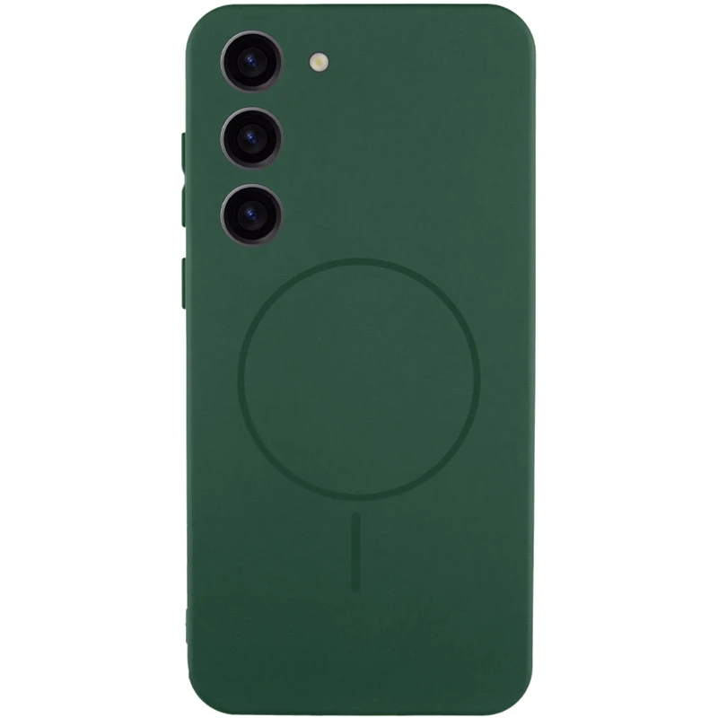 Чохол Silicone Cover Lakshmi Full Camera (AA) with Magnetic Fit для Samsung Galaxy S23 – Зелений / Dark green. Фото 2 з 8