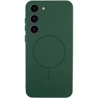 Чохол Silicone Cover Lakshmi Full Camera (AA) with Magnetic Fit для Samsung Galaxy S23 — Зелений / Dark green