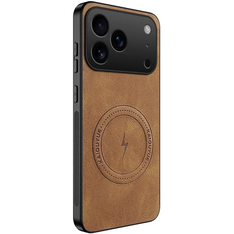TPU+PC чохол Nappa Texture Magnetic Case для Apple iPhone 17 Pro Max (6.9") – Brown. Фото 1 з 1