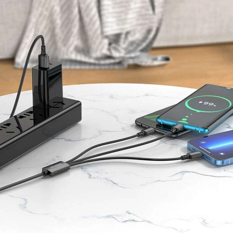 Дата кабель Borofone BX72 USB to 3in1 (1m) – Черный. Фото 5 из 10