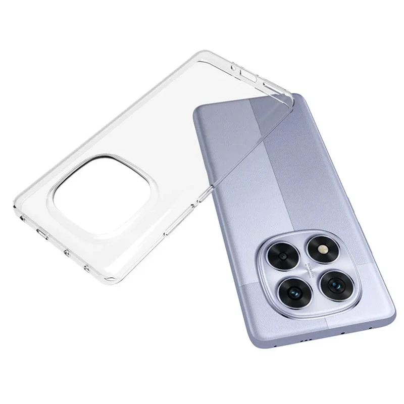 Ультратонкий силіконовий чохол 1,5 мм на Xiaomi Redmi Note 14 Pro+ 5G – Безбарвний (прозорий). Фото 3 з 7