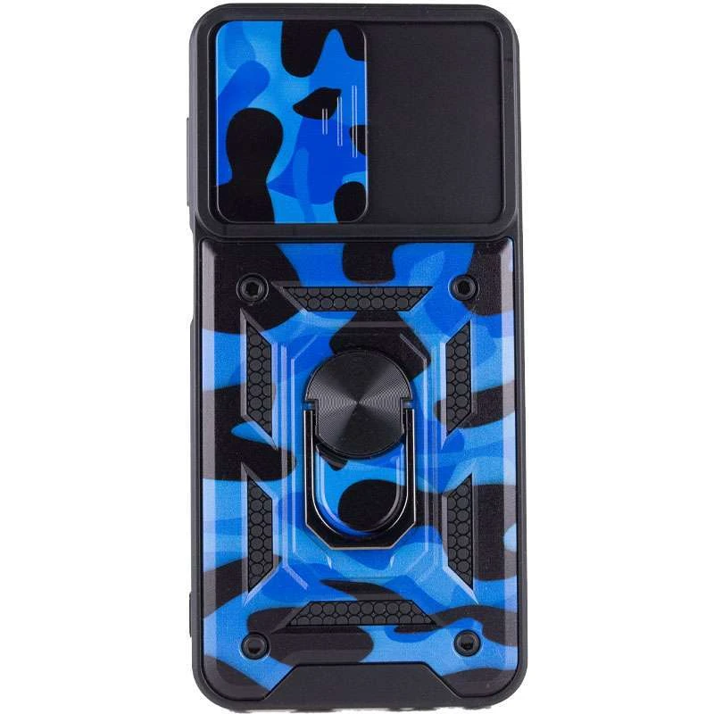 Ударостойкий чехол камуфляж Serge Ring со шторкой для камеры для Samsung Galaxy M13 4G – Синий / Army Blue. Фото 5 Ударостойкий чехол камуфляж Serge Ring со шторкой для камеры для Samsung Galaxy M13 4G – Синий / Army Blue. Фото 5 из 6