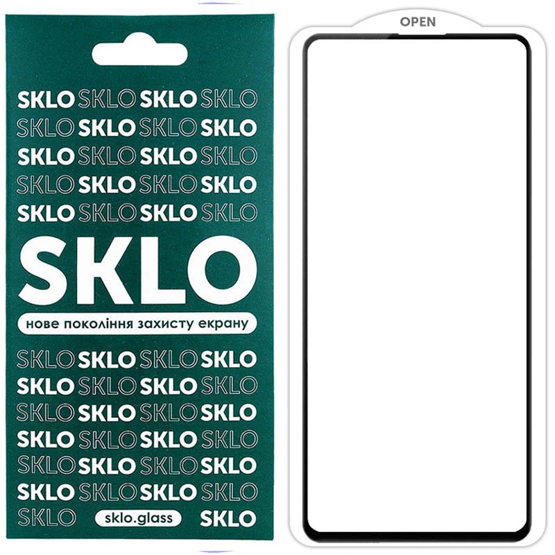 

SKLO Защитное стекло на Oppo A58 4G (Черный / Белая подложка), Чорний / белая подложка