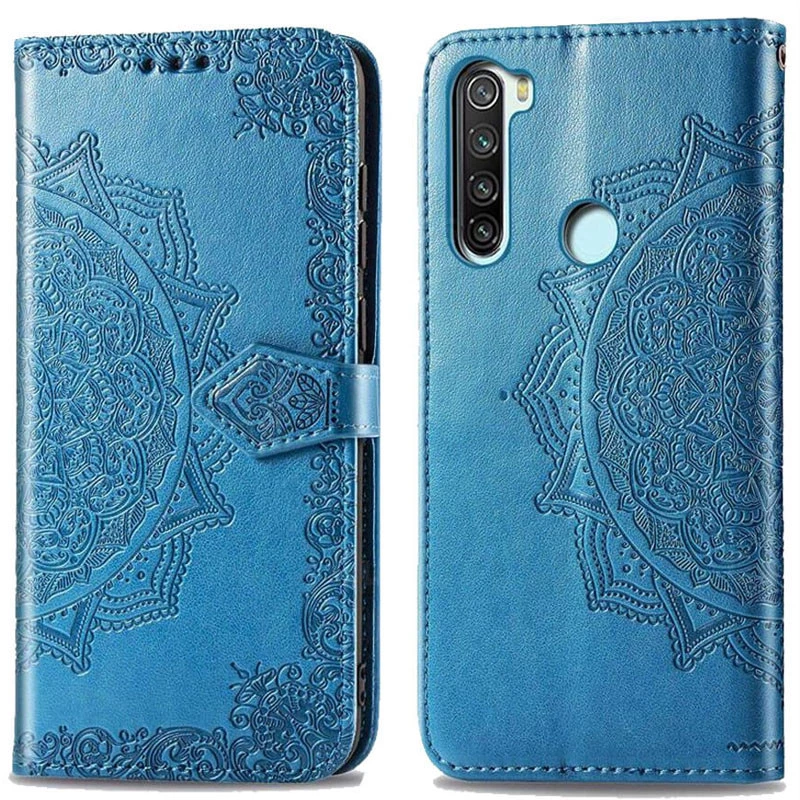 Кожаный чехол-книжка Art Case с визитницей для Xiaomi Redmi Note 8T – Синий. Фото 6 из 7