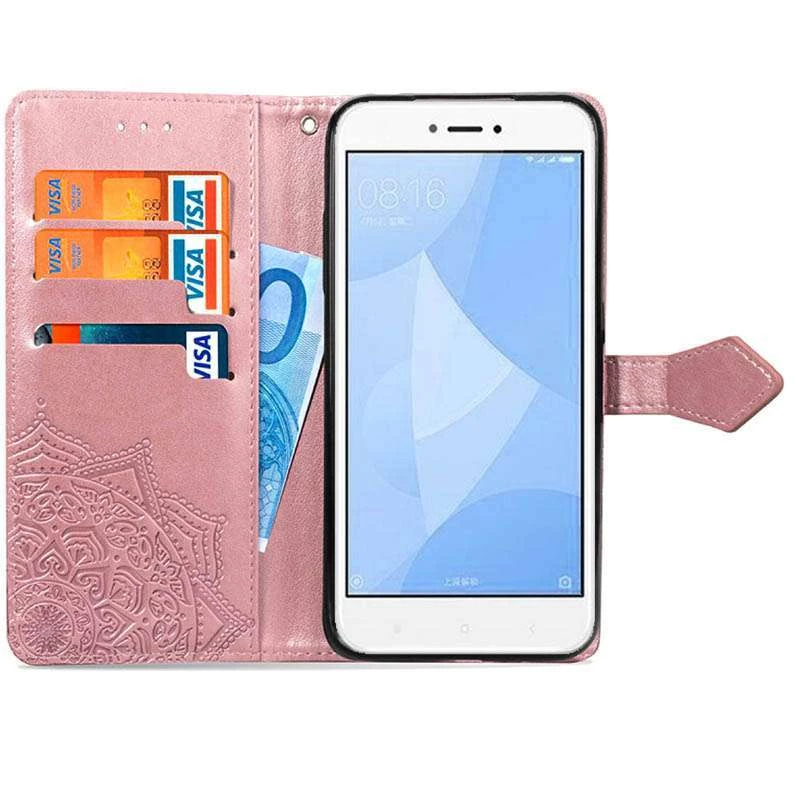 Кожаный чехол-книжка Art Case с визитницей для Xiaomi Redmi 4X – Розовый. Фото 2 из 4