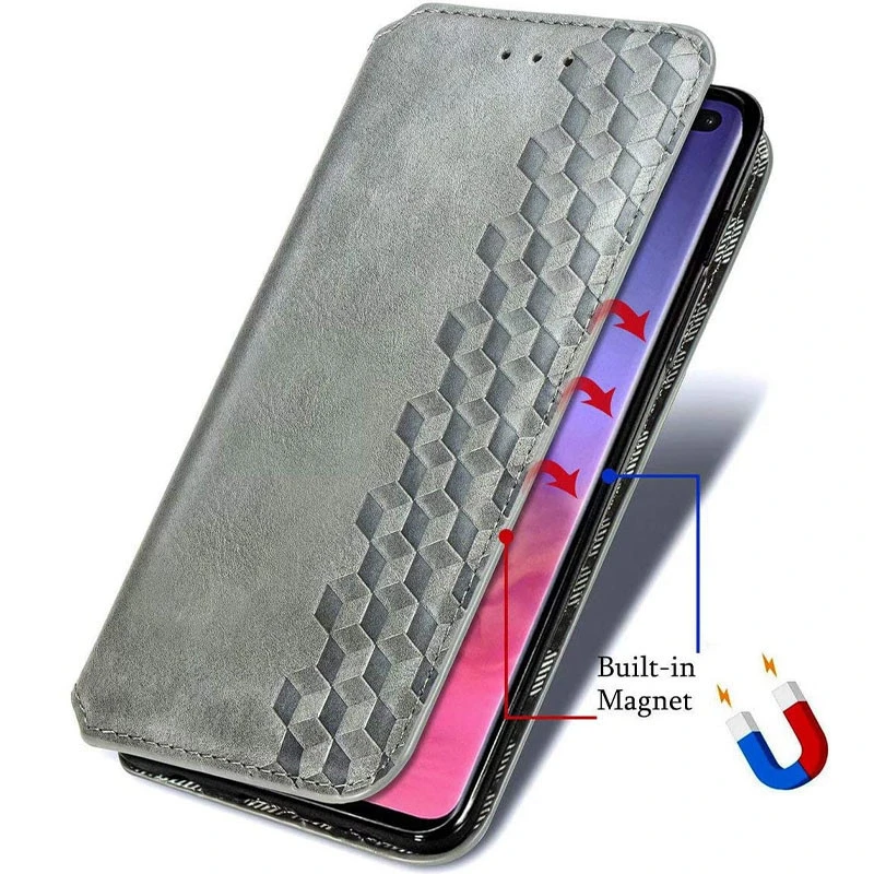 Чохол книжка GETMAN Cubic для Samsung Galaxy S21 FE – Сірий. Фото 2 з 5