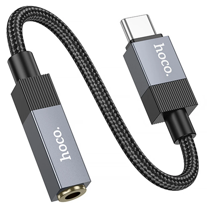 Переходник Hoco UPA32C Type-C to 3.5mm – Black. Фото 5 из 5