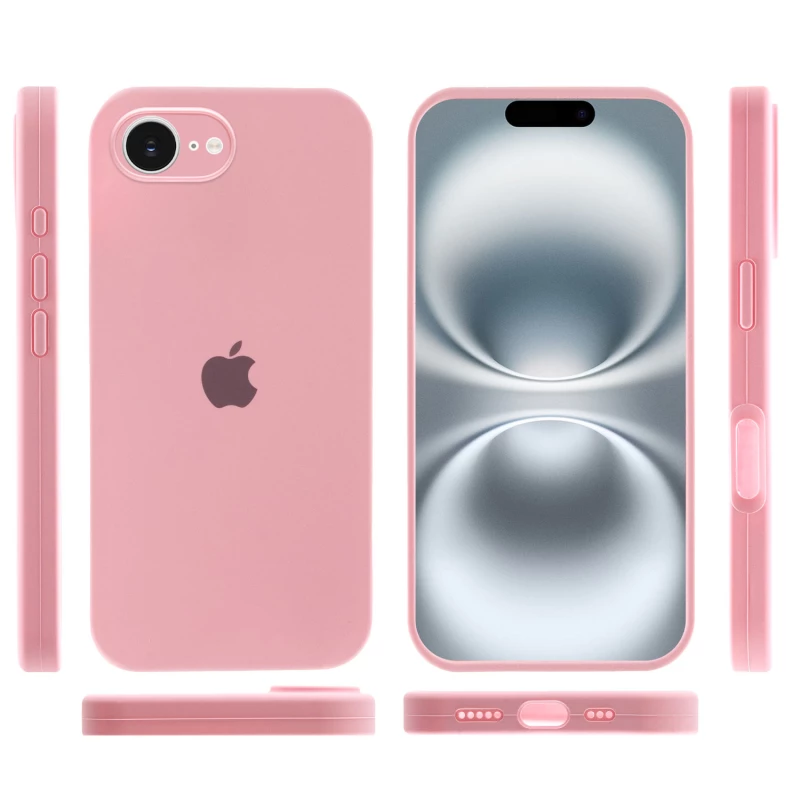 Чехол Silicone Case с закрытым низом для Apple iPhone 17e (6.1") – Розовый / Light pink. Фото 5 из 7
