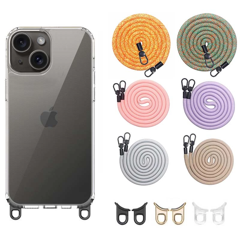 Прозрачный силиконовый чехол с ремешком для Apple iPhone 13 (6.1") фото 1 из 11