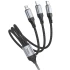 Дата кабель Hoco X102 Fresh 3in1 USB to Lightning + MicroUSB + Type-C (1m) – Black. Фото 2 з 8