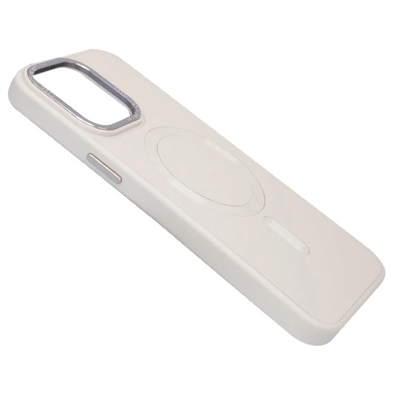 Кожаный чехол Bonbon с металлическими кнопками и MagSafe на Apple iPhone 15 (6.1") – Розовый / Light pink. Фото 7 из 10