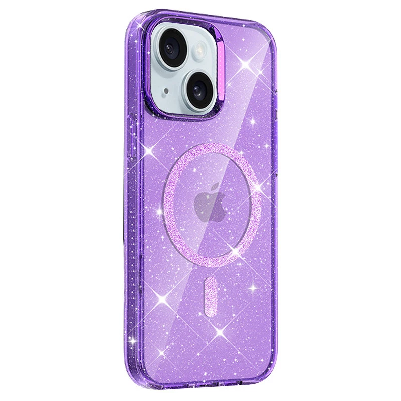 Чохол з блискітками та MagFit на Apple iPhone 15 (6.1") – Purple. Фото 2 з 2
