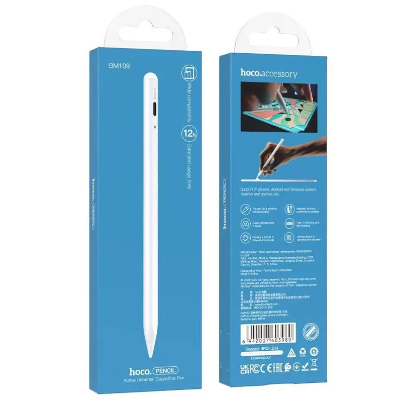 Стилус Hoco GM109 Universal Capacitive Pen – White. Фото 3 з 3