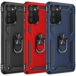 Противоударный чехол Serge Ring с кольцом для Samsung Galaxy A02s фото 1 Противоударный чехол Serge Ring с кольцом для Samsung Galaxy A02s фото 1 из 1