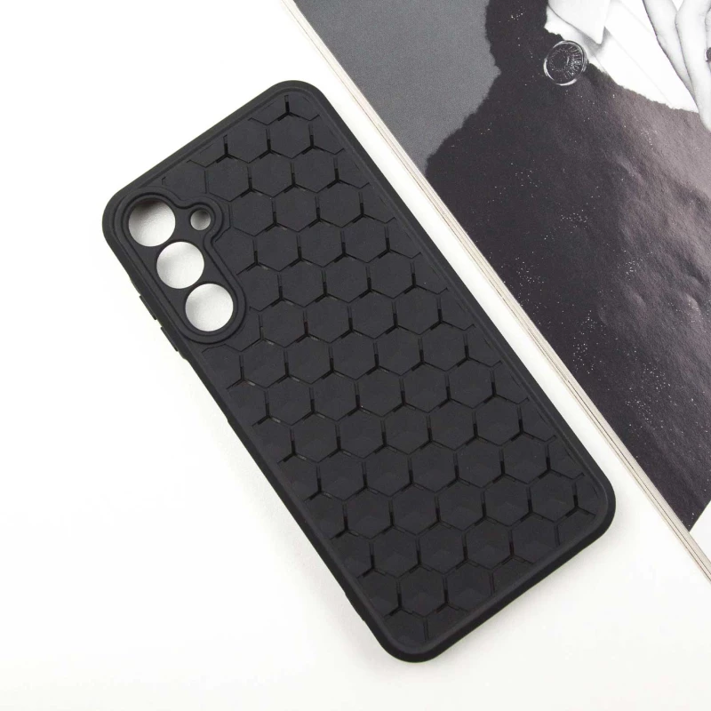 Силиконовый чехол сотами для Samsung Galaxy A25 5G – Черный / Black. Фото 6 из 9