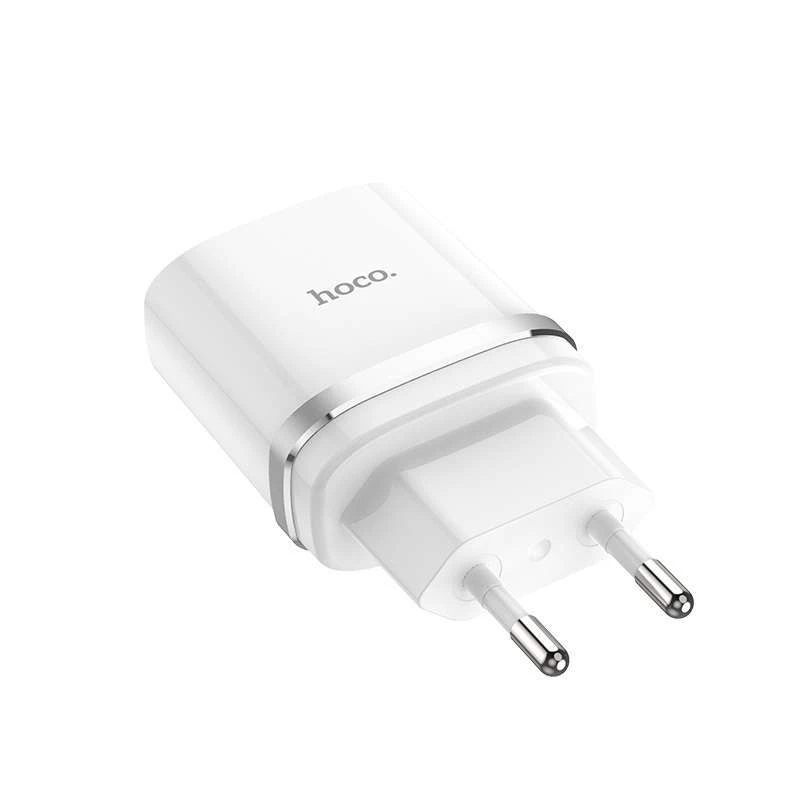 МЗП Hoco C12 Charger + Cable (Micro) 2.4A 2USB – Білий. Фото 2 з 3