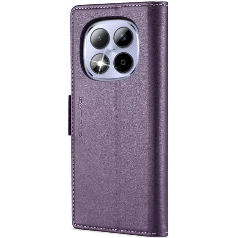 Шкіряний чохол-книжка CaseMe Nappa leather для Xiaomi Redmi Note 15 Pro+ 5G – Purple. Фото 4 з 10