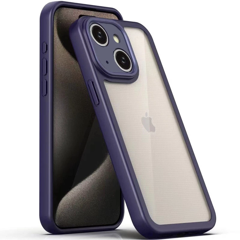 

Прозорий силіконовий чохол з кольоровою на окантовкою на Apple iPhone 14 (6.1") (Purple)