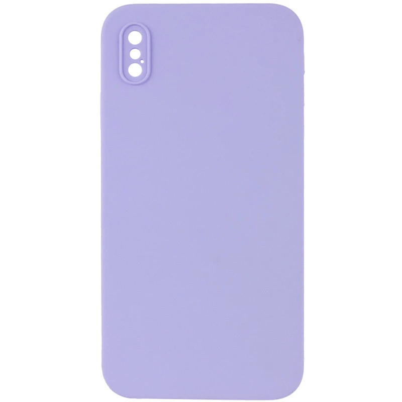 Чехол Silicone Case Square L с защитой камеры для Apple iPhone X (5.8") – Сиреневый / Dasheen. Фото 1 из 3