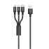 Дата кабель Hoco X14 Times Speed 3in1 (Lightning+MicroUSB+Type-C) (1m) – Чорний. Фото 1 з 5