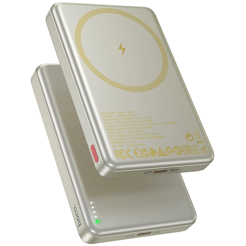 Портативний ЗП Power Bank Hoco Q26A Joy PD20W з БЗП 10000 mAh – Titanium gold. Фото 1 з 4