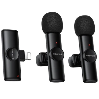 Петличный беспроводной микрофон Borofone BFK16A Winner dual-mic Type-C фото 1 из 13