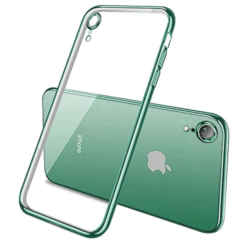

Силіконовий чохол з глянсовою окантовкою та захистом камери на Apple iPhone XR (6.1") (Зелений)