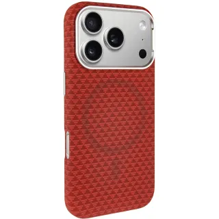 Чохол TPU+PC KVZV Triangular Pattern with Magnetic Fit для Apple iPhone 17 Pro (6.3") — Red