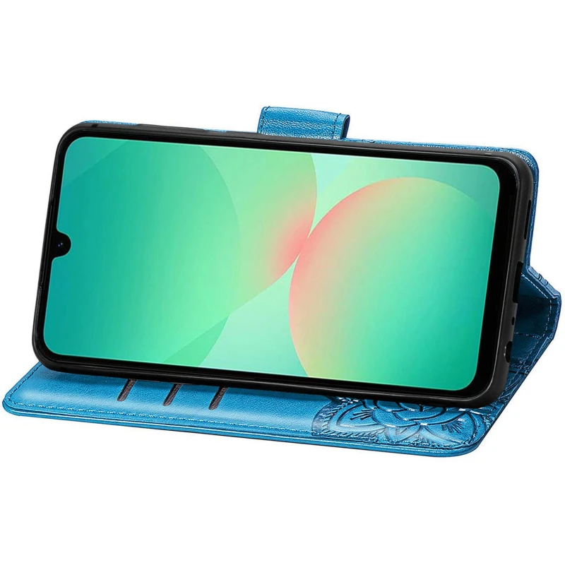 Кожаный чехол-книжка Butterfly Pattern для Samsung Galaxy A36 5G – Blue. Фото 4 из 4