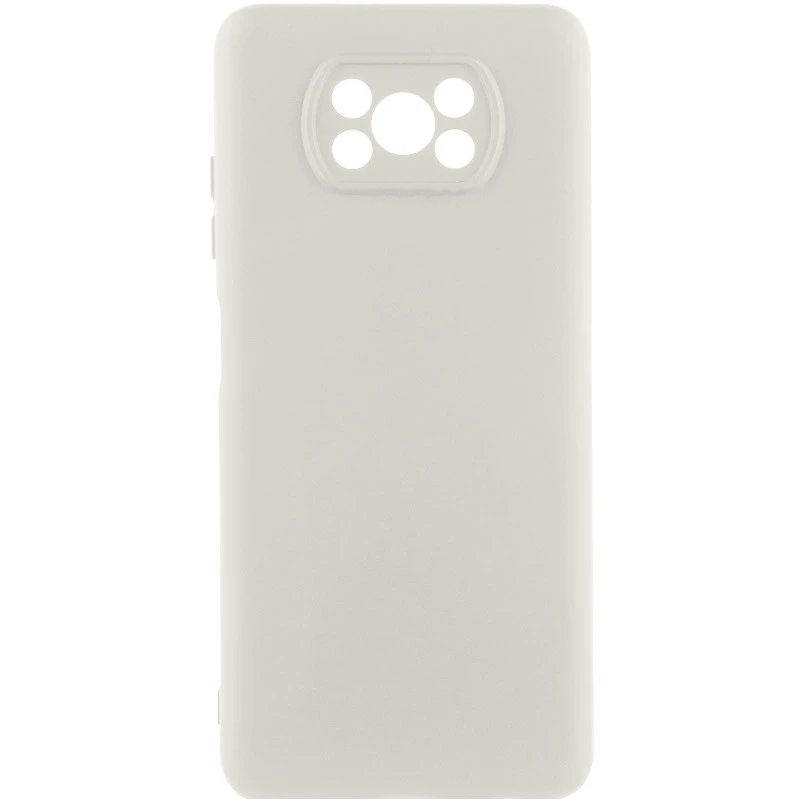 Чехол Silicone Case Lakshmi Premium з закритою камерою на Xiaomi Poco X3 NFC / Poco X3 Pro – Белый / White. Фото 1 из 1