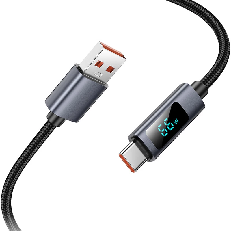 Дата кабель Hoco X112 Favor with display USB to Type-C 5A (1m) – Black. Фото 4 из 6