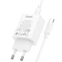 СЗУ Hoco C143A Benefit PD20W (1USB-C) + кабель Type-C to Type-C – White. Фото 7 из 8