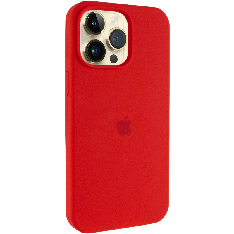 Чехол Silicone Case (AA) Logo with MagSafe для Apple iPhone 12 Pro Max (6.7") – Красный / Red. Фото 2 из 6