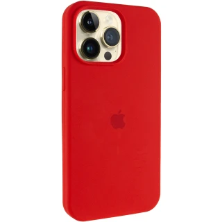 Чохол Silicone Case (AA) Logo with MagSafe для Apple iPhone 14 Pro (6.1") — Червоний / Red