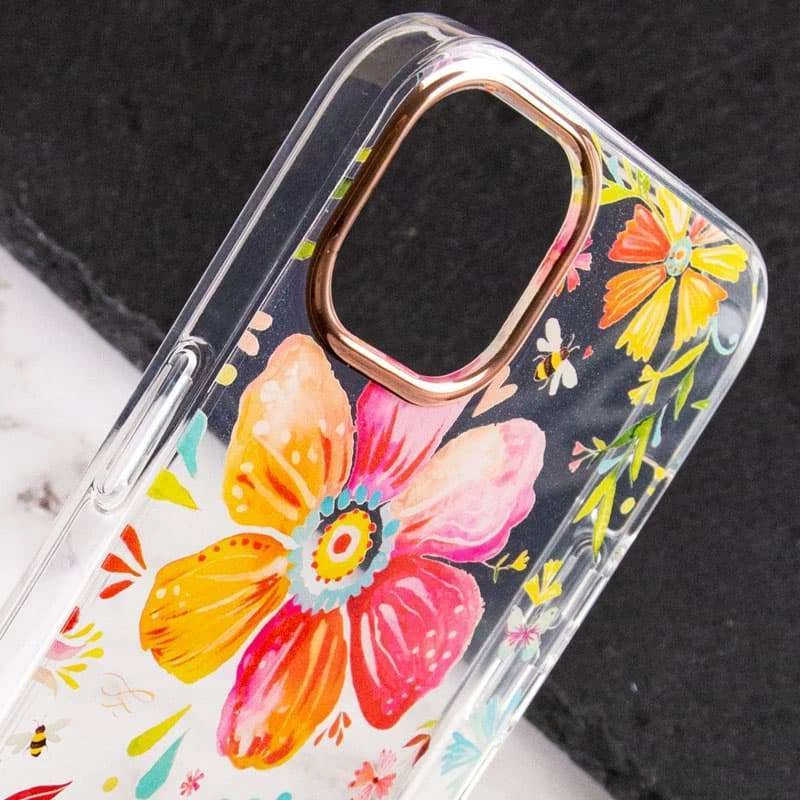 TPU+PC чехол с цветами для Apple iPhone 13 (6.1") – Summer bloom. Фото 3 из 4