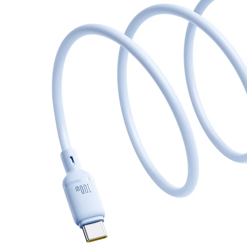 Дата кабель Baseus Silky Series OS Fast Charging Type-C to Type-C 100W (1m) (P10377704) – Galaxy Blue. Фото 2 з 4