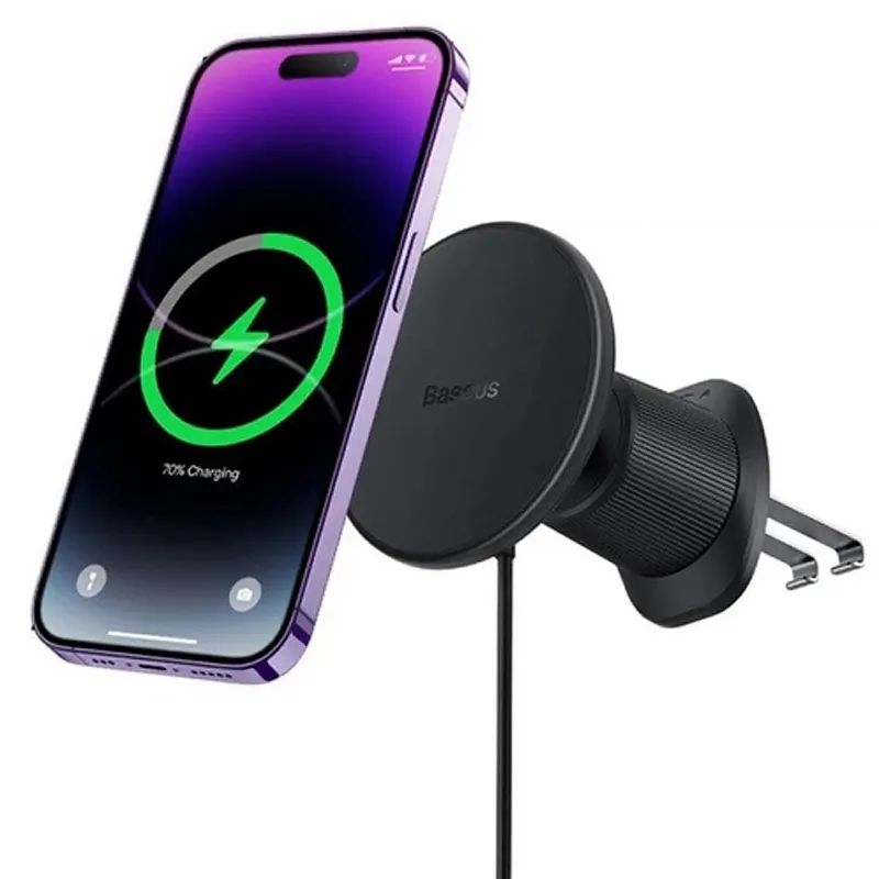 Автотримач з БЗП Baseus CW01 Magnetic 15W (air outlet) (C40141001111) – Cluster Black. Фото 4 з 4