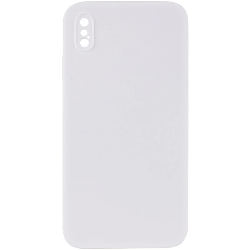Чехол Silicone Case Square L с защитой камеры для Apple iPhone XS (5.8") – Белый / White. Фото 1 из 3